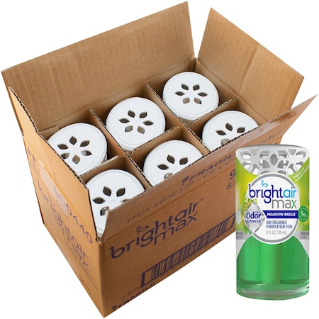 Bright Air Air Freshener, Meadow Breeze, 4 oz Green, PK 6 BRI900441CT